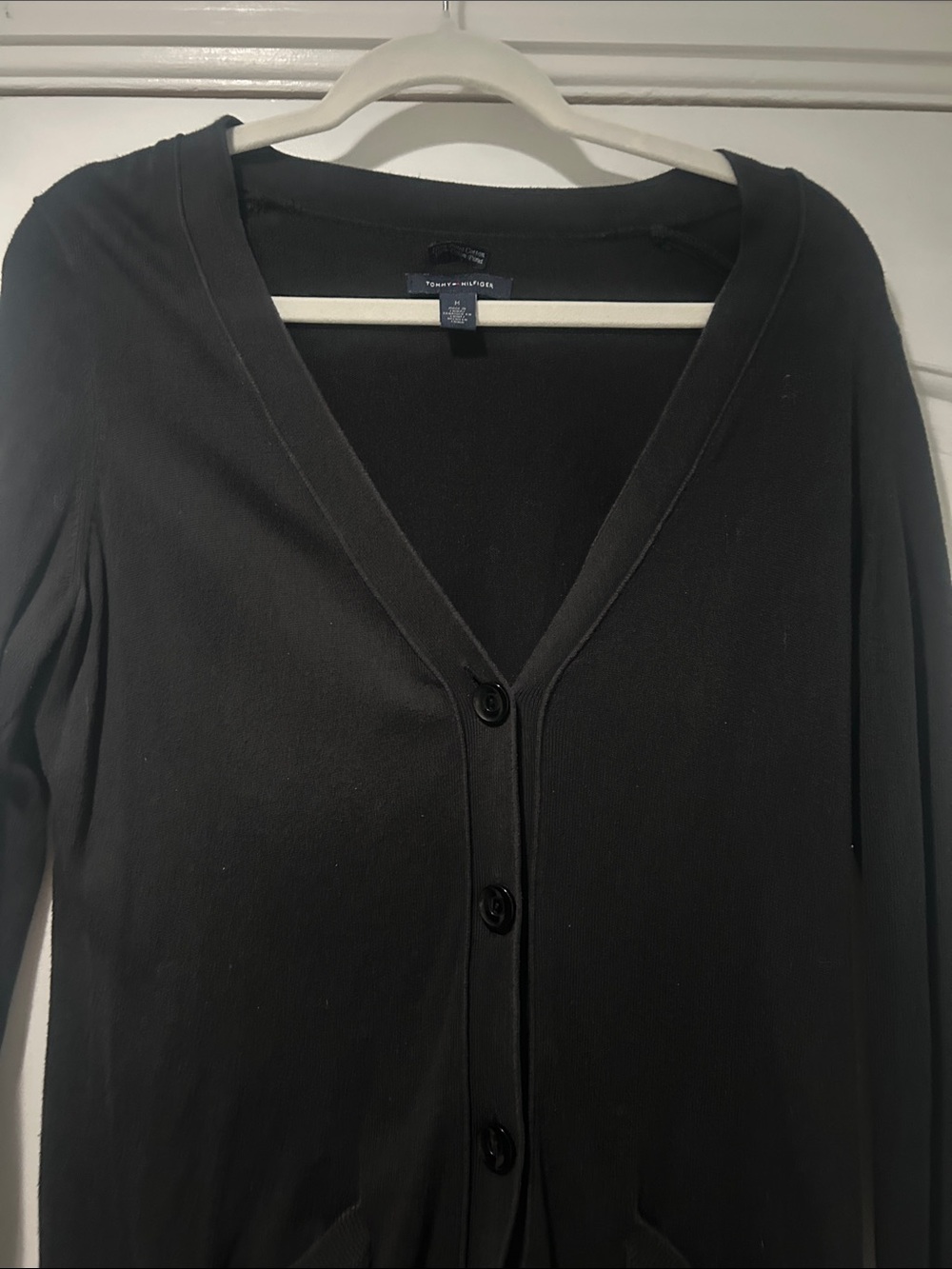 Tommy Hilfiger Black Crewneck Cotton Sweater